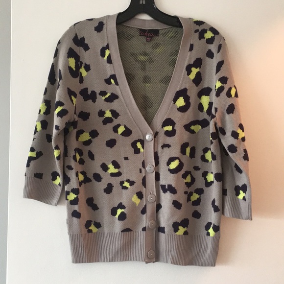Sweaters - BP Nordstrom brand Leopard print grey cardigan EUC